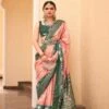 Peach Casual Wear Saree In Silk
