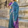 Blue Festive Saree In Zari Weaving -Riwaayat Store p2304sr04