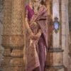 Purple Wedding Silk Weaving Saree In Stone Work -Riwaayat Store p2321sr04