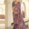 Red Casual Wear Silk Saree In Digital Print 1 Red Casual Wear Silk Saree In Digital Print -Riwaayat Store p2325sr02