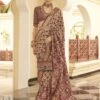 Maroon Party Wear Saree In Silk With Digital Print 1 Maroon Party Wear Saree In Silk With Digital Print -Riwaayat Store p2325sr04