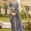 Blue Traditional Printed Casual Saree In Silk -Riwaayat Store p2325sr06