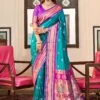 Green Silk Saree In Digital Print 2 Green Silk Saree In Digital Print -Riwaayat Store p2332sr07