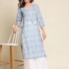 White Readymade Kurti With Prints 1 White Readymade Kurti With Prints -Riwaayat Store p3017in02