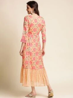 Orange Festive Wear Kurti With Floral Prints -Riwaayat Store p3022in03 2
