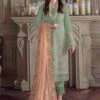 Green Embroidered Pant Style Suit In Georgette -Riwaayat Store p3022sl02 1