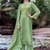 Green Chanderi Salwar Kameez With Dupatta -Riwaayat Store p3023sl04
