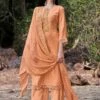 Orange Embroidered Suit With Thread Embroidery 2 Orange Embroidered Suit With Thread Embroidery -Riwaayat Store p3023sl05