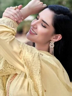 Yellow Thread Embroidered Pant Style Suit -Riwaayat Store p3023sl07 1