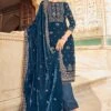 Blue Pant Style Salwar Kameez With Prints -Riwaayat Store p3028sl05 6