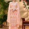 Peach Embroidered Straight Cut Suit With Dupatta -Riwaayat Store p3040sl04