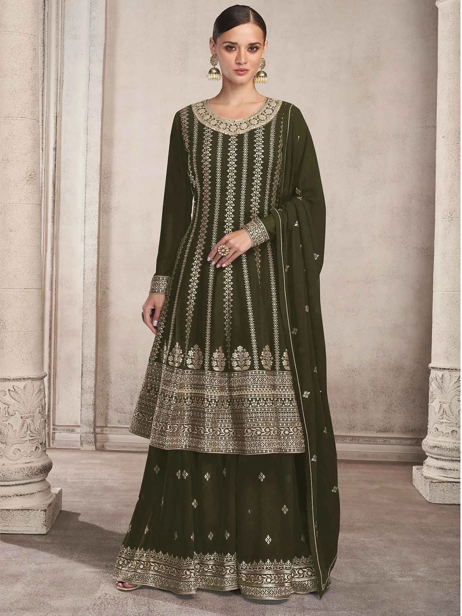 Green Embroidered Pakistani Salwar Kameez 3 Green Embroidered Pakistani Salwar Kameez