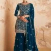 Blue Embroidered Sharara Style Salwar Suit -Riwaayat Store p3048sl03