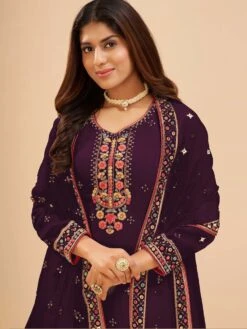 Purple Embroidered Georgette Suit With Dupatta 5 Purple Embroidered Georgette Suit With Dupatta -Riwaayat Store p3054sl06 1