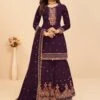 Purple Embroidered Georgette Suit With Dupatta 2 Purple Embroidered Georgette Suit With Dupatta -Riwaayat Store p3054sl06