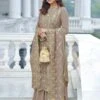 Brown Embroidered Palazzo Style Salwar Kameez -Riwaayat Store p3055sl03