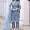Blue Thread Work Pant Style Suit In Net -Riwaayat Store p3057sl02