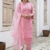 Pink Festive Embroidered Salwar Kameez In Georgette