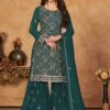Green Zari Embroidered Sharara Style Salwar Kameez