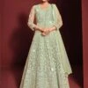 Green Designer Anarkali Salwar Kameez In Net -Riwaayat Store p3066sl01 2