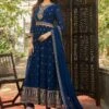 Blue Anarkali Style Salwar Kameez In Georgette