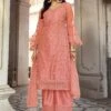 Peach Party Wear Palazzo Suit In Net -Riwaayat Store p3076sl07
