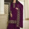 Purple Sequins Embroidered Pakistani Sharara Suit -Riwaayat Store p3077sl04