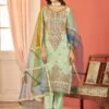 Green Zari Embroidered Pant Suit In Georgette -Riwaayat Store p3079sl05