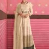 Beige Embroidered Gathered Suit With Dupatta 2 Beige Embroidered Gathered Suit With Dupatta -Riwaayat Store p3080sl04