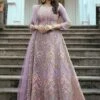 Purple Embroidered Net Anarkali Suit With Dupatta -Riwaayat Store p3084sl04