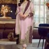 Purple Embroidered Pant Suit In Georgette -Riwaayat Store p3087sl03