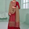 Red Designer Palazzo Salwar Suit In Georgette 1 Red Designer Palazzo Salwar Suit In Georgette -Riwaayat Store p3088sl03