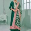 Green Georgette Palazzo Suit With Heavy Embroidery -Riwaayat Store p3088sl04