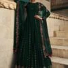 Green Embroidered Anarkali Salwar Suit In Georgette -Riwaayat Store p3090sl05