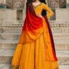 Orange Festive Embroidered Anarkali Salwar Kameez -Riwaayat Store p3091sl03