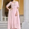 Pink Mirror Work Anarkali Salwar Suit -Riwaayat Store p3092sl01