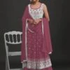 Pink Palazzo Salwar Kameez In Georgette 1 Pink Palazzo Salwar Kameez In Georgette -Riwaayat Store p3103sl04