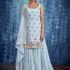 Blue Festive Embroidered Sharara Salwar Kameez -Riwaayat Store p3104sl03