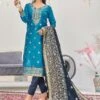 Blue Woven Festive Suit In Banarasi Silk -Riwaayat Store p3110sl02