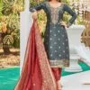 Grey Banarasi Silk Pant Style Salwar Suit 2 Grey Banarasi Silk Pant Style Salwar Suit -Riwaayat Store p3110sl04