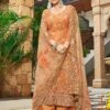 Orange Printed Palazzo Style Suit In Georgette -Riwaayat Store p3111sl02