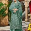 Green Embroidered Palazzo Salwar Suit In Georgette 1 Green Embroidered Palazzo Salwar Suit In Georgette -Riwaayat Store p3111sl04
