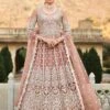 Peach Embroidered Anarkali Salwar Suit In Net -Riwaayat Store p3117sl01