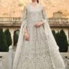 Silver Embroidered Anarkali Salwar Kameez In Net -Riwaayat Store p3117sl03