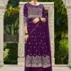 Purple Embroidered Palazzo Style Suit In Georgette 2 Purple Embroidered Palazzo Style Suit In Georgette -Riwaayat Store p3130sl04