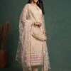 Beige Sequined Pant Style Salwar Suit In Net -Riwaayat Store p3131sl02