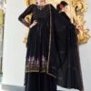 Black Sequins Embroidered Palazzo Style Salwar Suit -Riwaayat Store p3132sl01