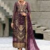 Purple Stone Embellished Pant Suit With Dupatta 1 Purple Stone Embellished Pant Suit With Dupatta -Riwaayat Store p3135sl02
