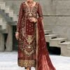 Brown Embroidered Pant Style Suit In Georgette 1 Brown Embroidered Pant Style Suit In Georgette -Riwaayat Store p3135sl03