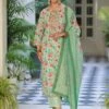 Green Floral Printed Salwar Kameez In Linen -Riwaayat Store p3139sl04